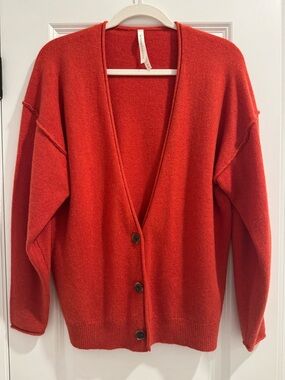 Babaton by Aritzia Rustic Orange Cashmere Cardigan